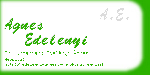 agnes edelenyi business card